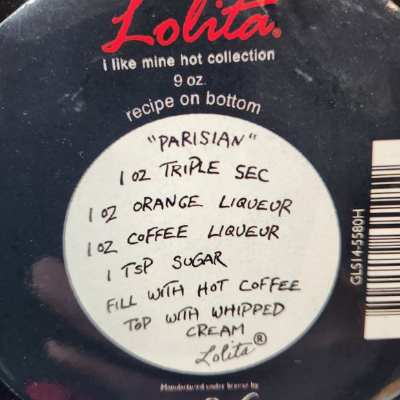 Lolita - Coffee Mug Glass - Parisian - Hand Painted - 9 oz - New in Box - Picture 4 of 4